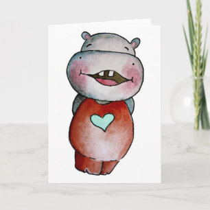Carte de voeux drôle d'hippopotame