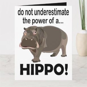 Carte de vœux drôle d'hippopotame animal