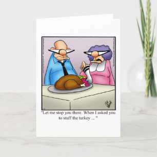Carte de vœux drôle d'humour de Thanksgiving