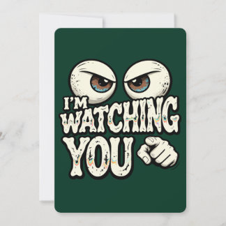 Carte de vœux drôle "JE VOUS REGARDE" aux yeux rét