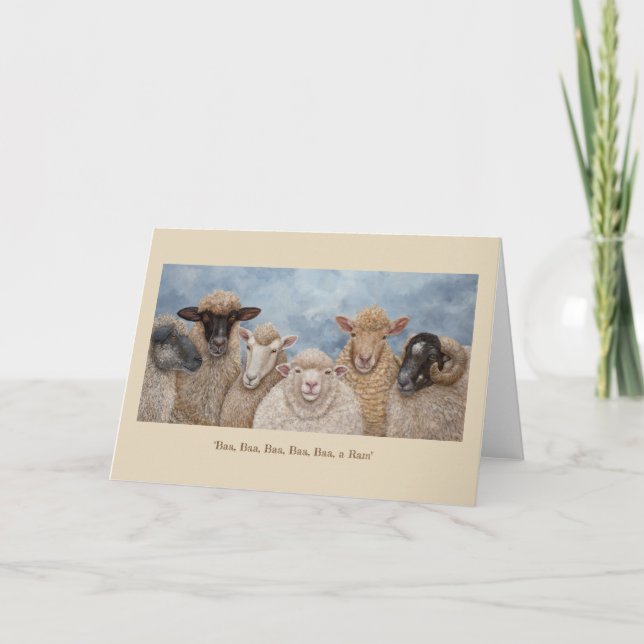 Carte de voeux Drôle Sheep (Devant)