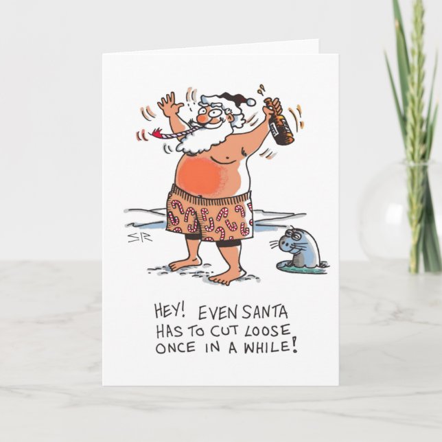 Carte de voeux Drunk Père Noël (Devant)