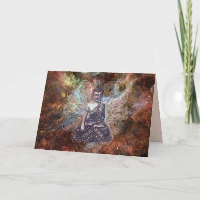 carte de voeux du bouddha de méditation (Devant)
