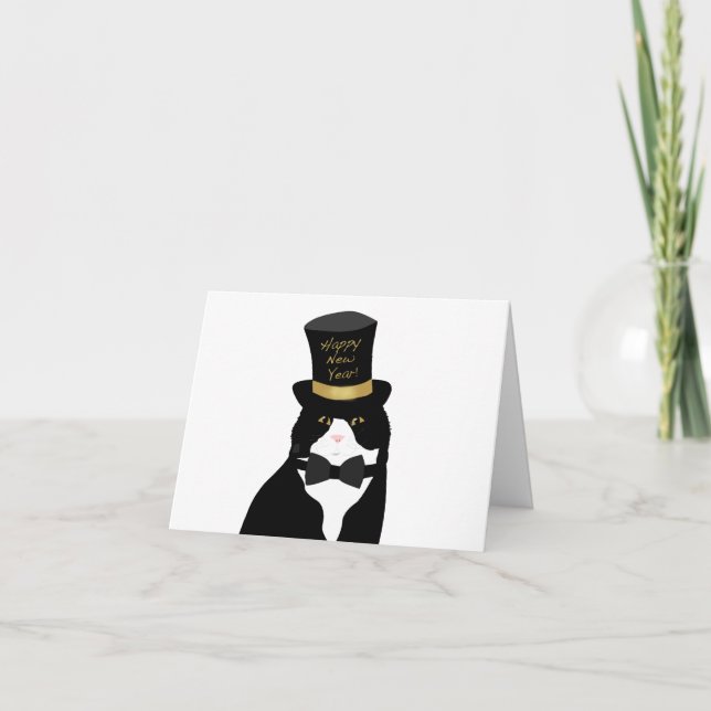 Carte de vœux du chat de Nouvel An (Devant)