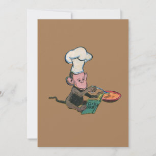 Carte de voeux du chef Cuisine singe