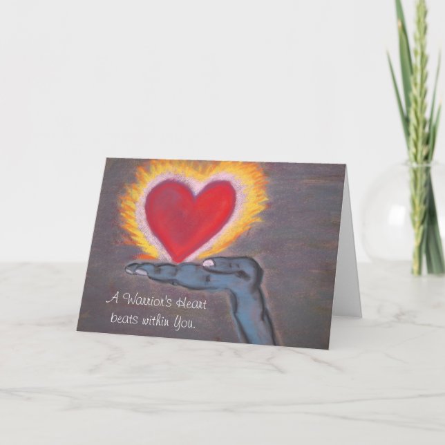 Carte de voeux du coeur du guerrier (Devant)