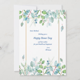 Carte de vœux du jour de la fête avec feuilles à l