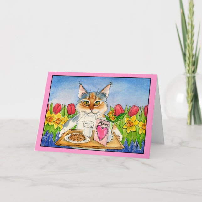 Carte de voeux du jour de mère de chat (Devant)