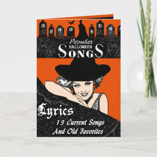 Carte de voeux du livre de la chanson d'Halloween