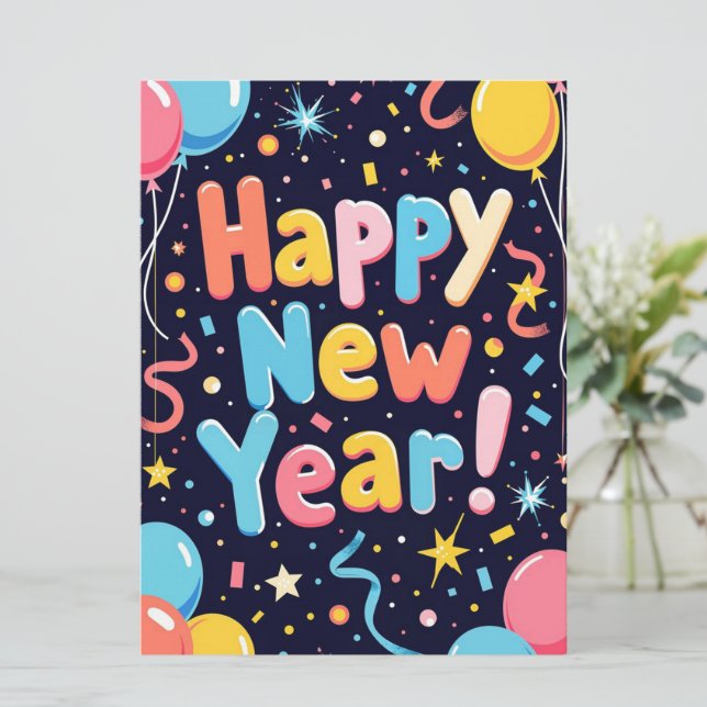 Carte de vœux du Nouvel An (Debout devant)