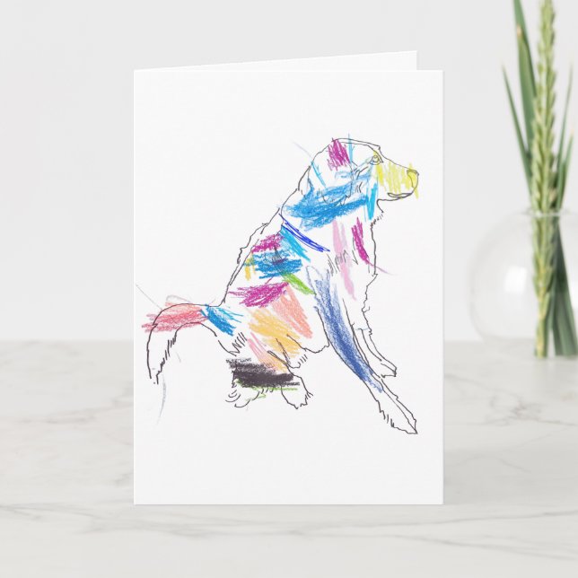 Carte de vœux du Nouvel An Chien Arc-en-ciel (Devant)