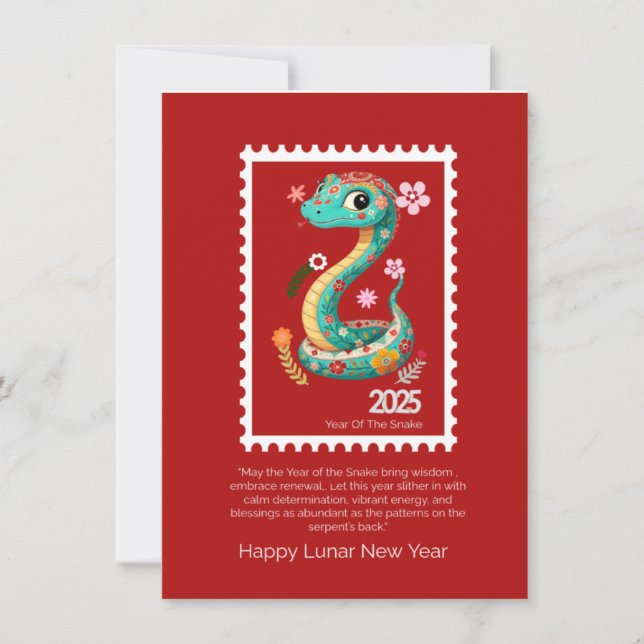 Carte de voeux du Nouvel An chinois 2025 (Devant)