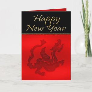 Carte de voeux du Nouvel An chinois avec dragon