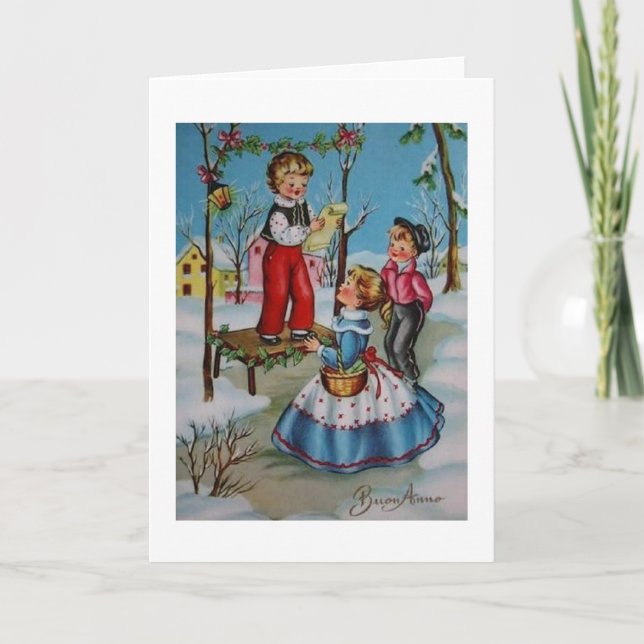 Carte de voeux du Nouvel An italien vintage (Devant)