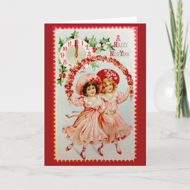 Carte de voeux du Nouvel An pour filles de l'État  (Devant)