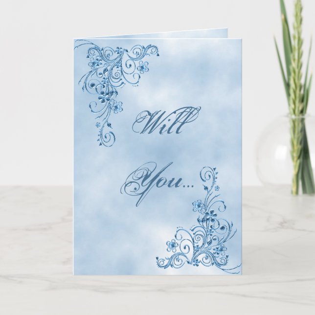 Carte de voeux du pasteur : Sky Blue Elegance (Devant)
