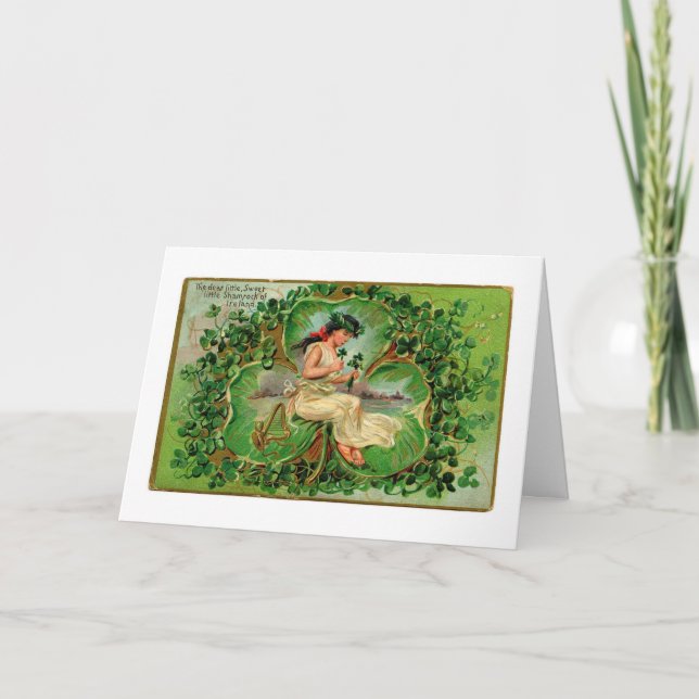 Carte De Voeux Du shamrock D'Irlande (Devant)