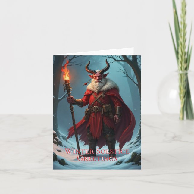 Carte de vœux du solstice d'hiver Tiefling (Devant)