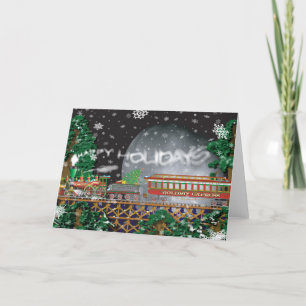Carte de voeux du train de Noël
