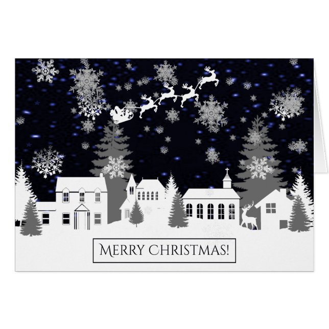 Carte de voeux du village de Noël (Devant horizontal)