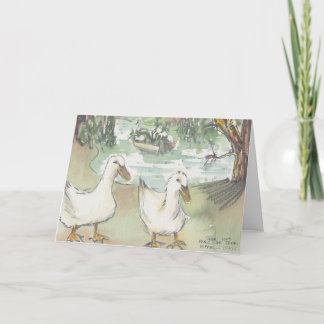Carte de voeux "Ducks Watercolor Sketch/Paris"