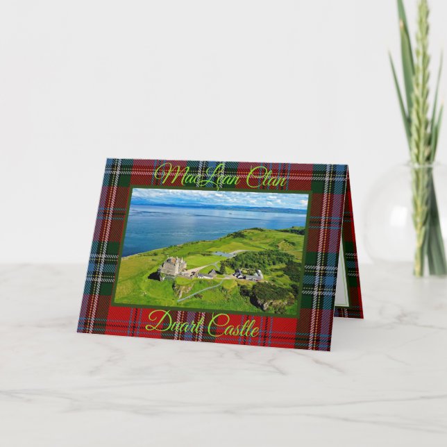 Carte de vœux écossaise du clan MacLean avec tarta (Devant)