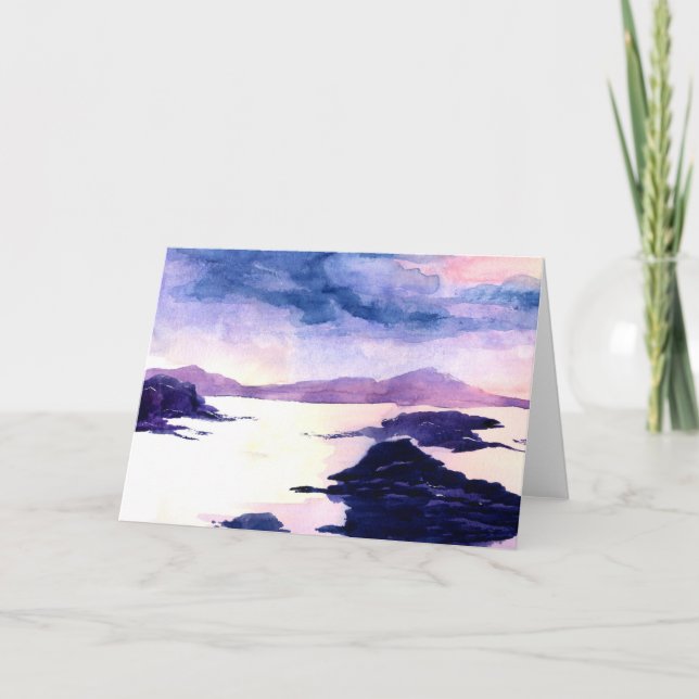 Carte de voeux écossaise Loch Watercolor Painting (Devant)