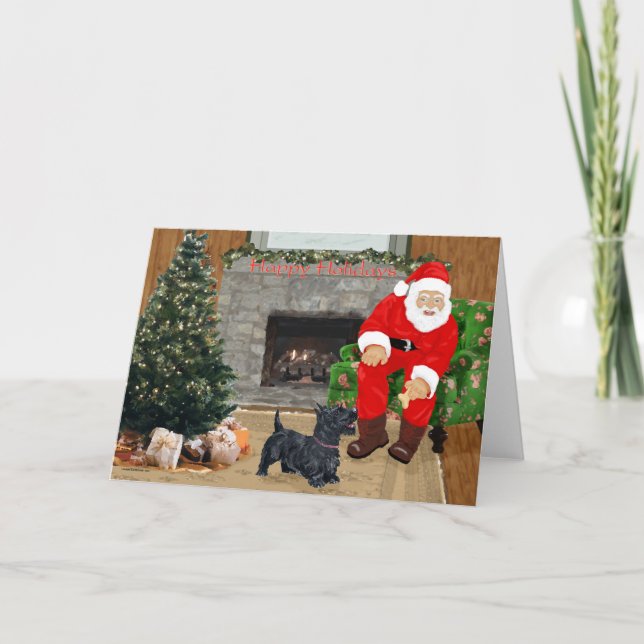 Carte de voeux écossaise Terrier (Devant)