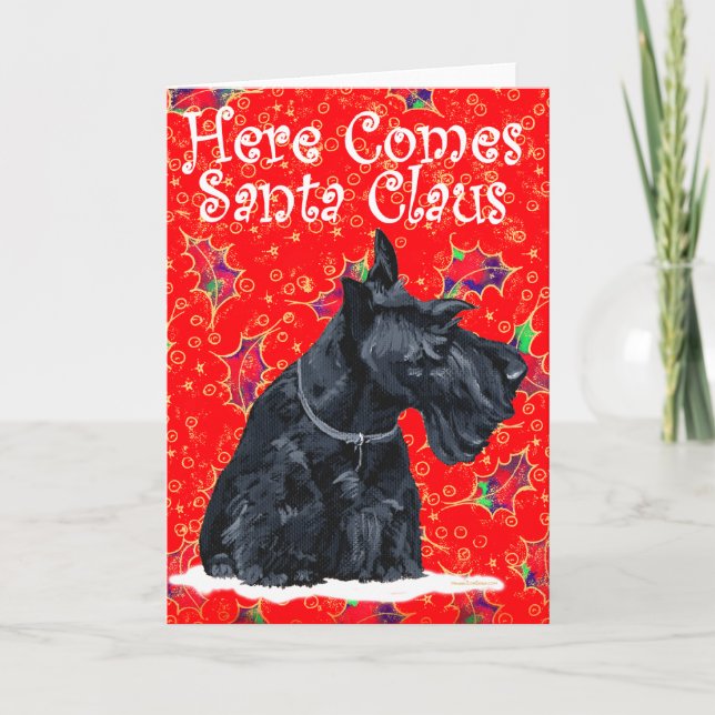 Carte de voeux écossaise Terrier (Devant)