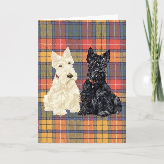 Carte de voeux écossaise Terrier (Devant)
