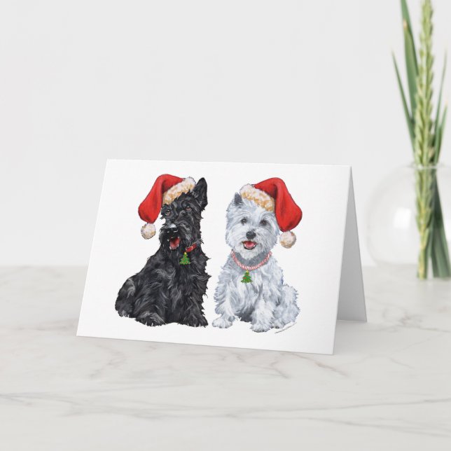 Carte de voeux écossaise Terrier (Devant)