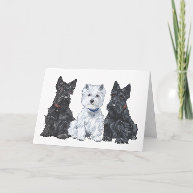 Carte de voeux écossaise Terrier (Devant)