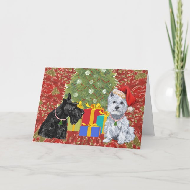 Carte de voeux écossaise Terrier (Devant)