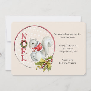 Carte de vœux écureuil de Noël