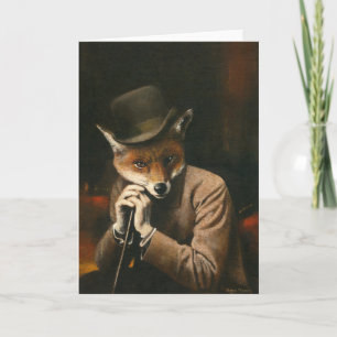 Carte de voeux Edwardian Gentleman Fox