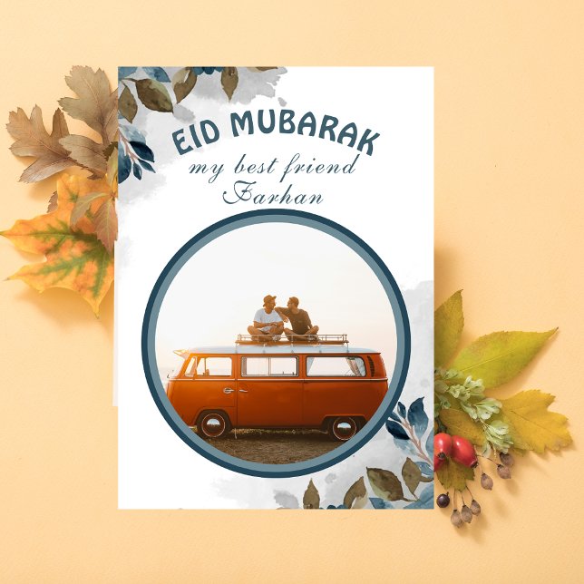 Carte de voeux Eid photo florale de luxe pour lui (Créateur téléchargé)