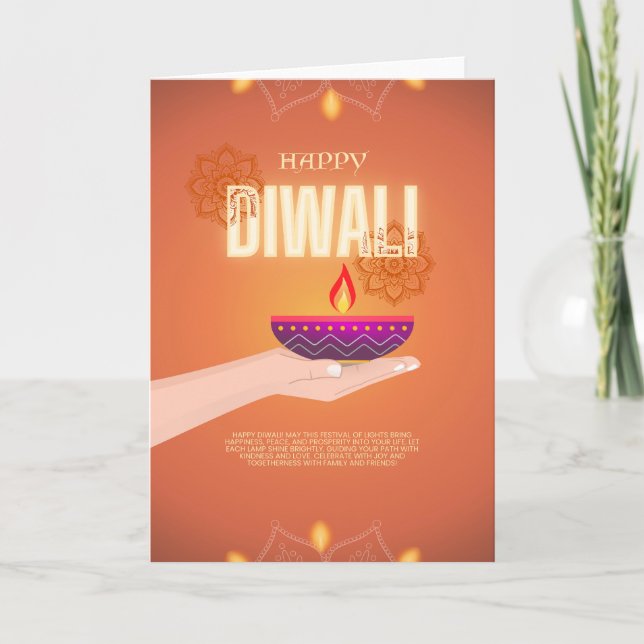 Carte de voeux Elegant Happy Diwali (Devant)