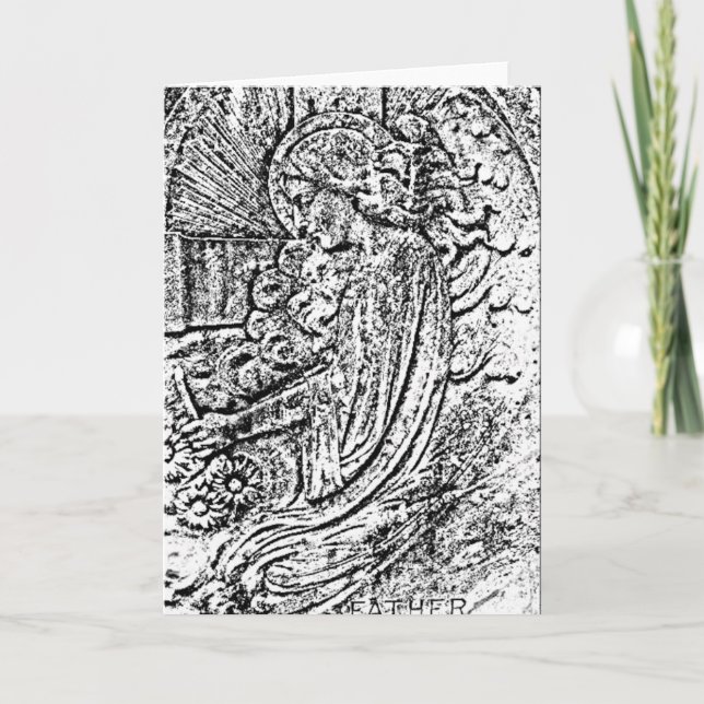 Carte de voeux élégante Angel Engraving (Devant)