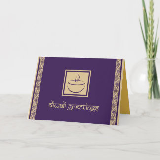 Carte de voeux élégante de Diwali avec Deya