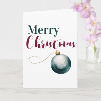 Carte de vœux élégante de Noël à l'aquarelle - Orn
