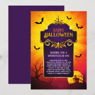Carte de vœux élégante gothique Halloween pour des