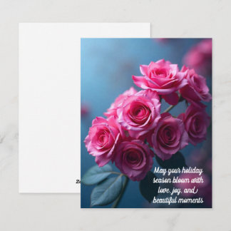 Carte de vœux élégante pour les fêtes avec rose