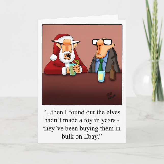 Carte de voeux "Elves & Ebay" Humour de Noël (Devant)