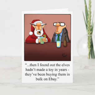 Carte de voeux "Elves & Ebay" Humour de Noël