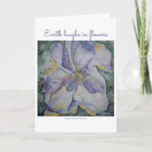 Carte de voeux Emerson Quote Floral Watercolor Art