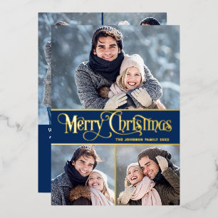 Carte De Vœux En Aluminium 6 PHOTO Simply Elegant Sparkle Christmas Gold