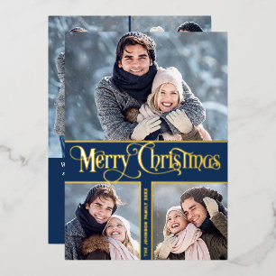 Carte De Vœux En Aluminium 6 PHOTO Simply Elegant Sparkle Christmas Gold