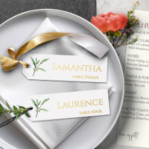 8 Verdure Mariage Gold Foil Police Nom Tags