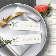 8 Verdure Mariage Gold Foil Police Nom Tags