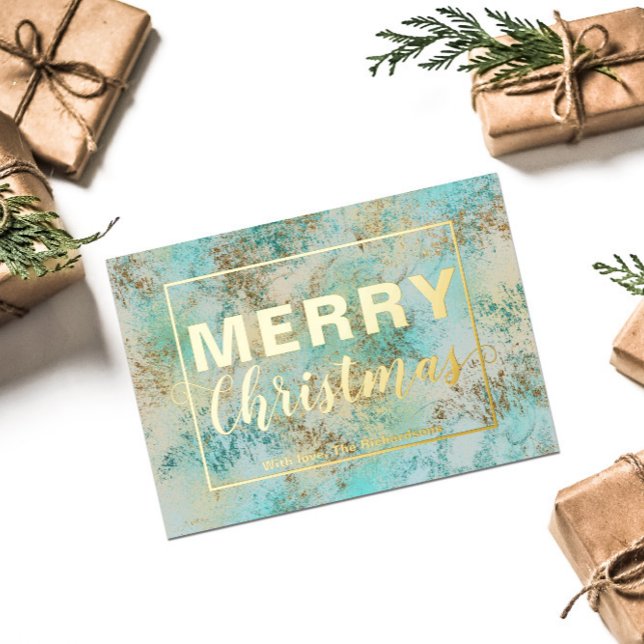 Carte De Vœux En Aluminium Abstrait Art moderne Joyeux Noël (Créateur téléchargé)